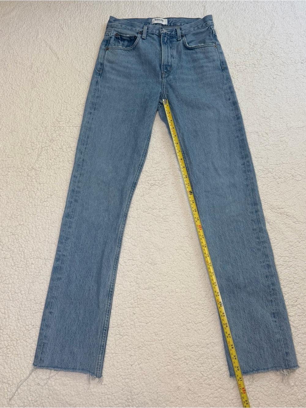 AGOLDE Cherie High Rise Blue Straight Jeans in Merit Size 24 100% Cotton - Picture 6 of 9